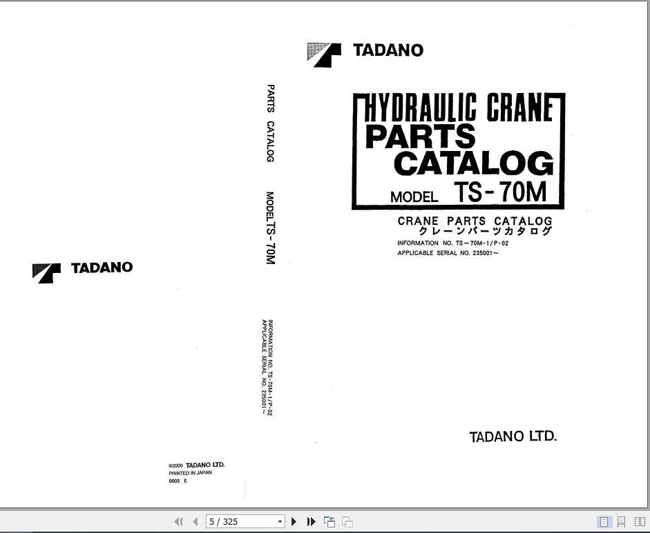 Tadano Truck Crane TS 70M 1P 02 Parts CatalogENJP 1