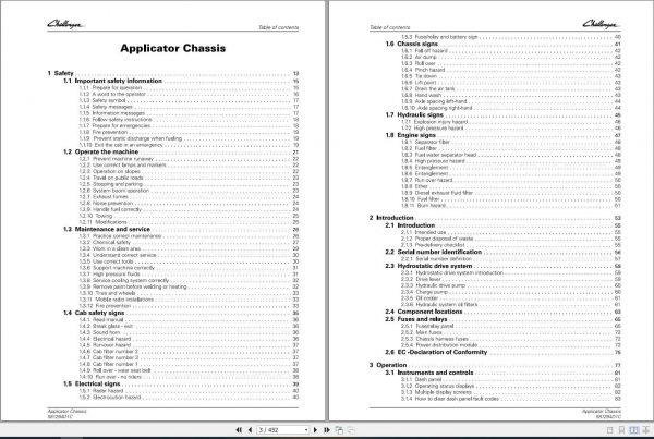 Challenger EU Applicators RG1100C RG1300C RoGator Chassis Tier 3 Operators Manual 2