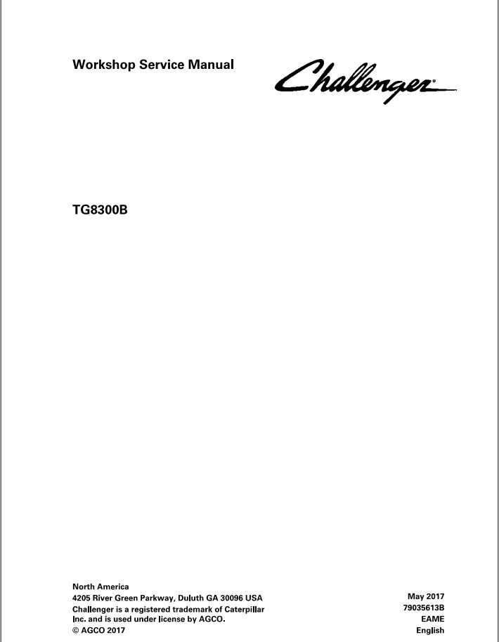Challenger EU Applicators TerraGator TG8300B Chassis Service Manual79035613B 1