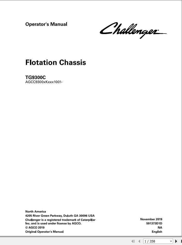 Challenger EU Applicators TerraGator TG9300C Flotation Chassis Operators Manual 1