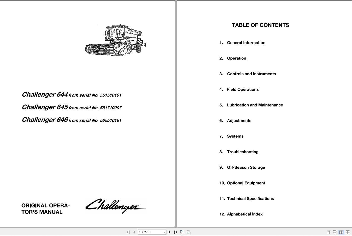 Challenger EU Combine Harvester 644 645 646 Operators ManualLA327189015 1
