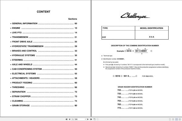 Challenger EU Combine Harvester 644 Workshop Manual327326010 2