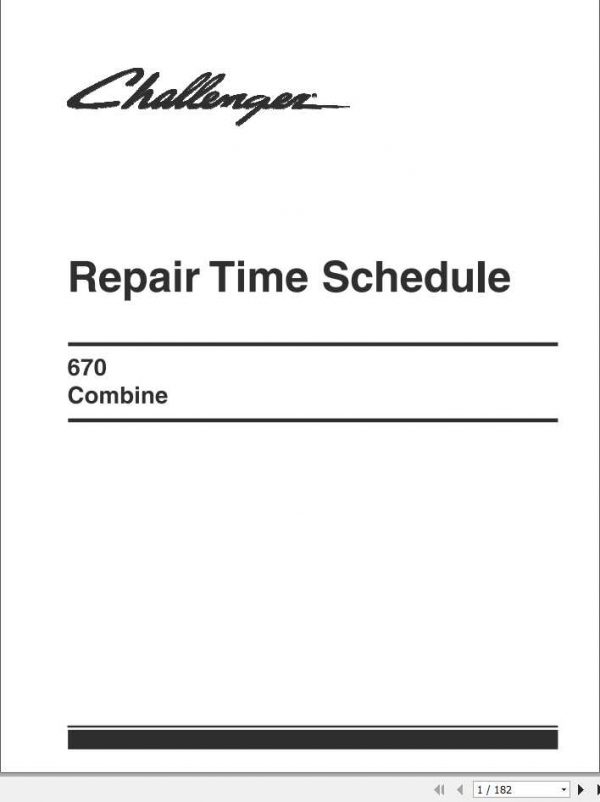 Challenger EU Combine Harvester 670 Repair Time Schedule79026452A 1