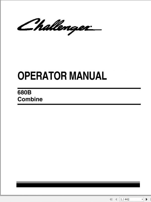 Challenger EU Combine Harvester 680B Operators Manual700736105E 1