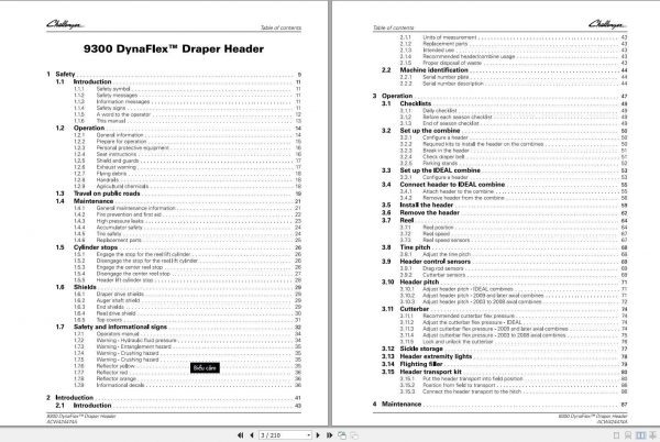 Challenger EU Draper Headers 9300 DynaFlex Operators ManualACW424474A 2