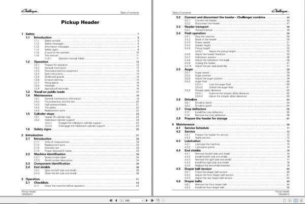 Challenger EU Pickup Header 4300 Operators Manual79036491E 2