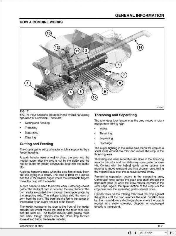 Challenger EU Rotary Combine Harvester 540C 560C Operators Manual700735982D 3