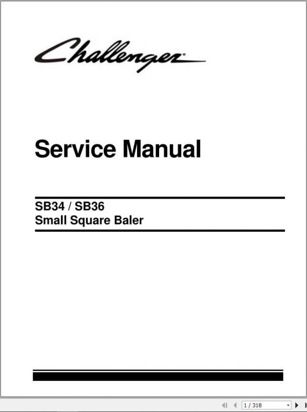 Challenger EU SB34 SB36 Small Square Baler Service Manual79035890A 1