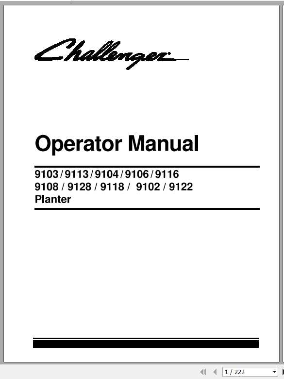 Challenger EU Seeding 9103 9122 Planter Operator Manual700744109B 1