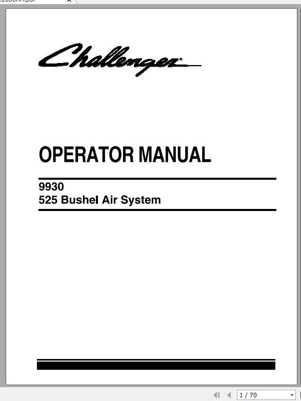Challenger EU Seeding 9930 525 Bushel Air System Operator Manual9971265CHA 1