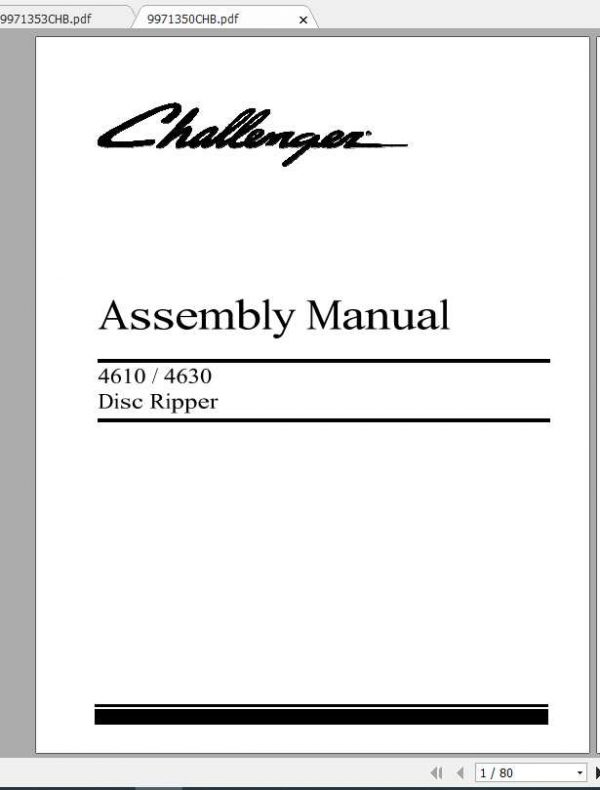 Challenger EU Tillage 4610 4630 Disc Ripper Assembly Manual_EN_RU