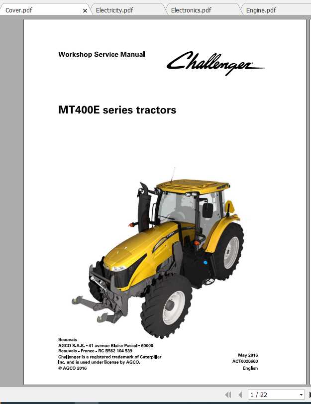 Challenger EU Tractor MT455E MT465E MT475E MT485E MT495E Workshop Service Manual 3