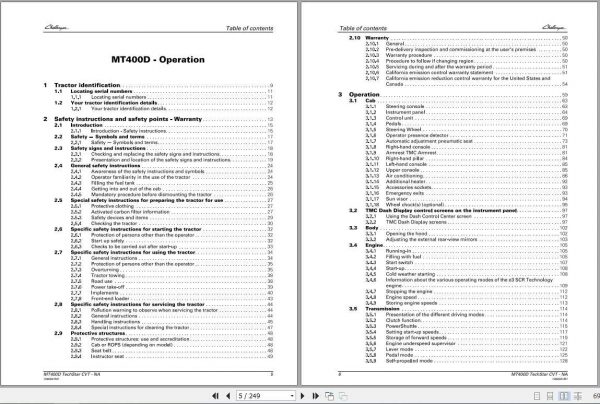 Challenger EU Tractor MT475D MT485D MT495D TechStar CVT Operation Manual7060591M1 2