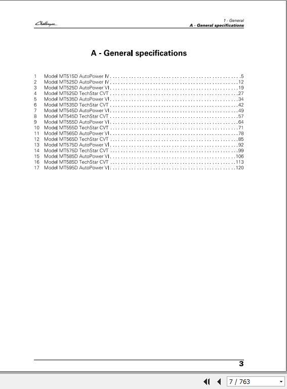 Challenger EU Tractor MT515D MT595D Technician Service Book4373237M4 2