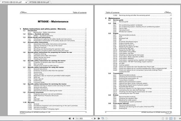 Challenger EU Tractor MT515E MT525E MT535E MT545E AutoPower IV VI Maintenance Manual 2