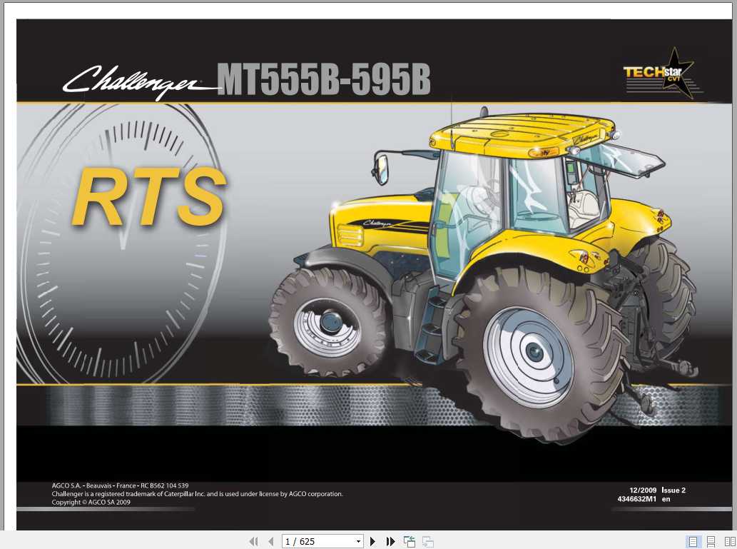 Challenger EU Tractor MT555B MT595B Tier 3 TechStar CVT Repair Time Schedule 1