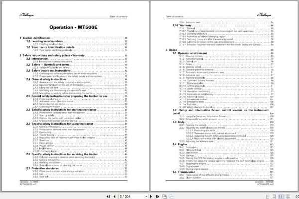 Challenger EU Tractor MT555E MT595E AutoPower VI Deluxe Premium Operation Manual 2