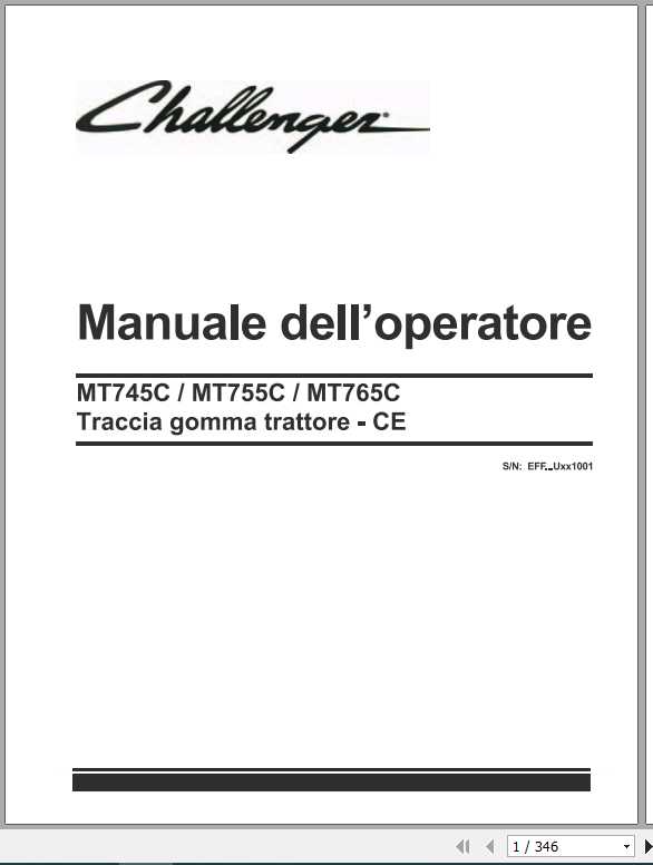 Challenger EU Tractor MT745C MT755C MT765C CE Rubber Track Operator ManualIT 1
