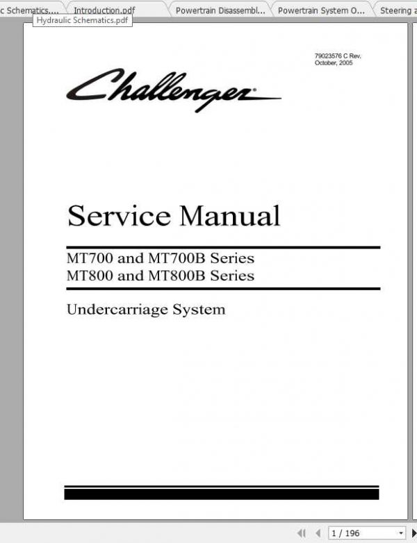 Challenger EU Tractor MT835 MT875B Service Manual79023768F 3