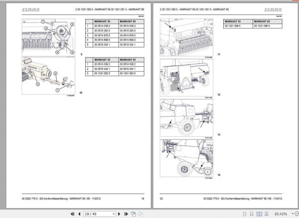 Claas Baler Markant 55 Markant 65 Operators Manual FR DE EN RU 2