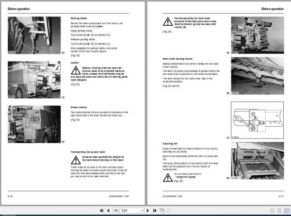 Claas Baler Quadrant 1150 Operators Manual 2