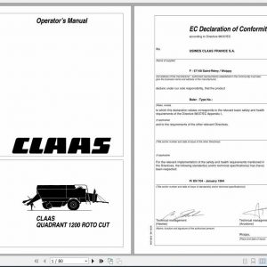 Claas Baler Quadrant 1200 Roto Cut Operators Manual 1