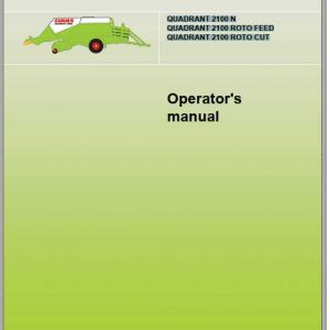 Claas Baler Quadrant 2100 N 2100 Roto Feed 2100 Roto Cut Operators Manual 1
