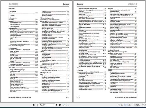 Claas Baler Rollant 240 250 250 254 255 Roto Cut Operators Manual 2
