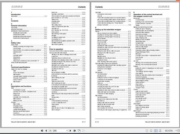 Claas Baler Rollant 255 RC UNIWRAP Operators Manual 2