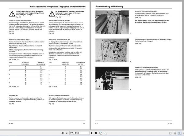 Claas Baler Rollant 45 Operators Manual FR DE EN RU 2