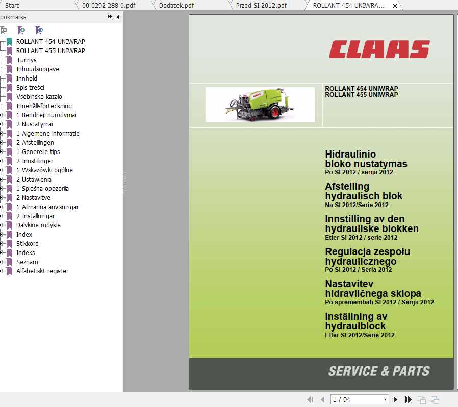 Claas Baler Rollant 46 Roto Cut Operators Manual FR DE EN RU 1c4225f0bdf98628f