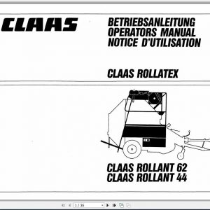 Claas Baler Rollant 62 44 Operators Manual FR DE EN RU 1 1