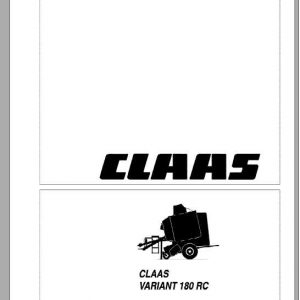 Claas Baler Variant 180 RC Operators Manual 1