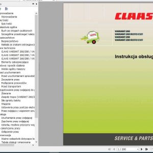 Claas Baler Variant 260 260 Roto Cut 280 280 Roto Cut Operators Manual PL 1