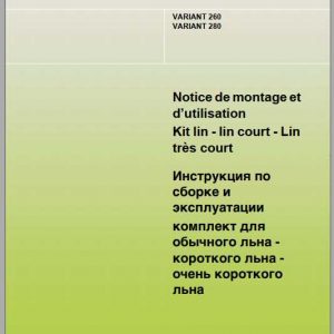 Claas Baler Variant 260 Variant 280 Operators Manual FR DE EN RU 1
