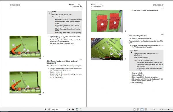Claas C490 C430 C370 Operators Manual 2