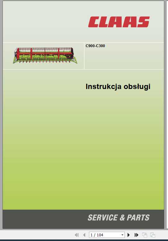Claas C900 C300 Operators Manual PL 1