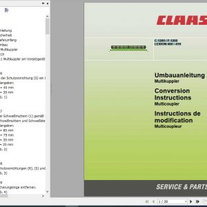 Claas Combines C1200 F1200 Lexion 480 410 Conversion Instructions FR DE EN RU 1