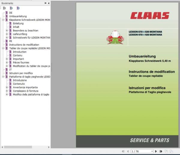 Claas Combines Lexion 570520 Montana Lexion 470420 Montana Conversion 1