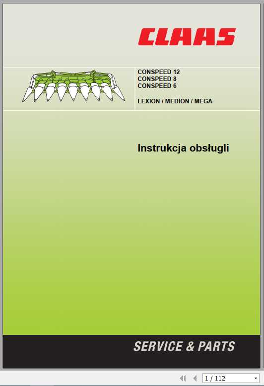 Claas Conspeed 12Conspeed 8Conspeed 6 Operators Manual PL 1