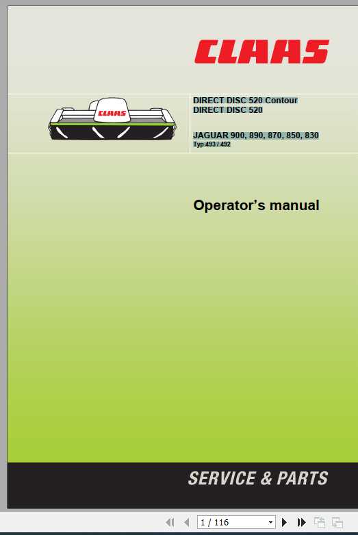 Claas Direct Disc 520 Contour Direct Disc 520 Operators Manual 1