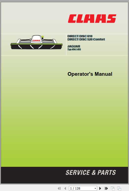 Claas Direct Disc 610 Direct Disc 520 Comfort Operators Manual 1