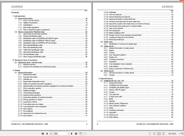 Claas Dominator 150 140 130 EN Operators Manual 2
