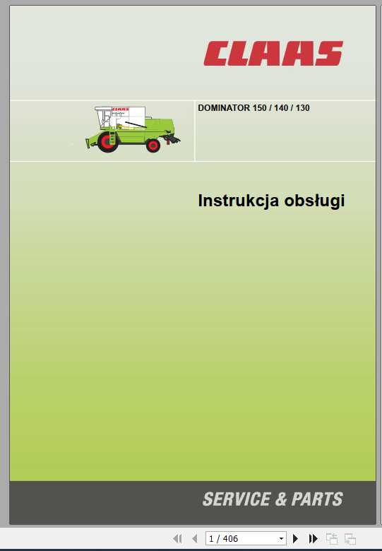 Claas Dominator 150 140 130 Operators Manual PL 1