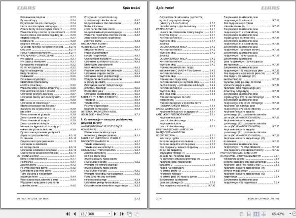 Claas Dominator 208 Mega III Dominator 204 Mega III Operators Manual PL 2