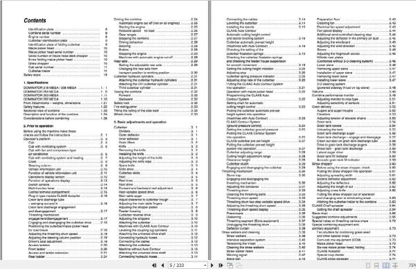 Claas Dominator 218 Mega II 202 Mega II Operators Manual 2