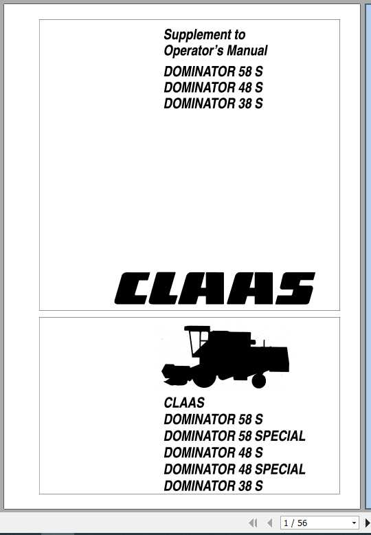 Claas Dominator 58S 48S 38S EN Operators Manual 1
