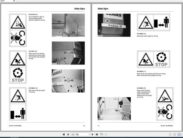 Claas Dominator 58S 48S 38S EN Operators Manual 2