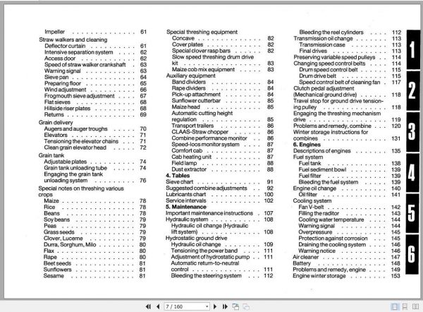Claas Dominator 85 Operators Manual 2