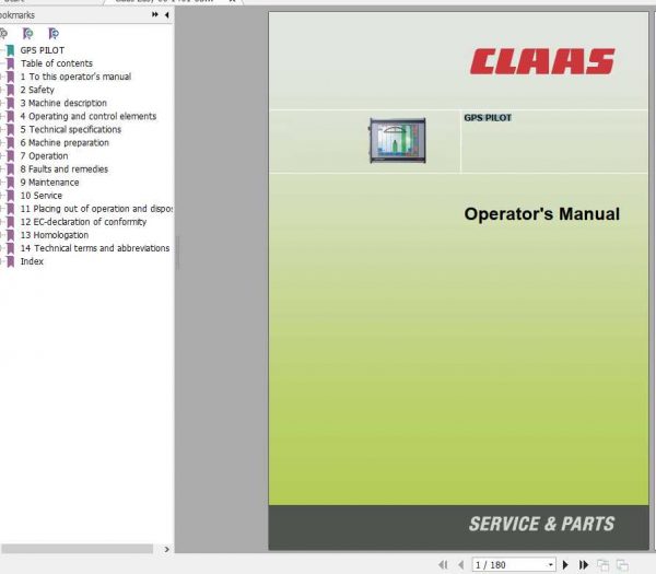 Claas Easy GPS PILOT Operators Manual 1